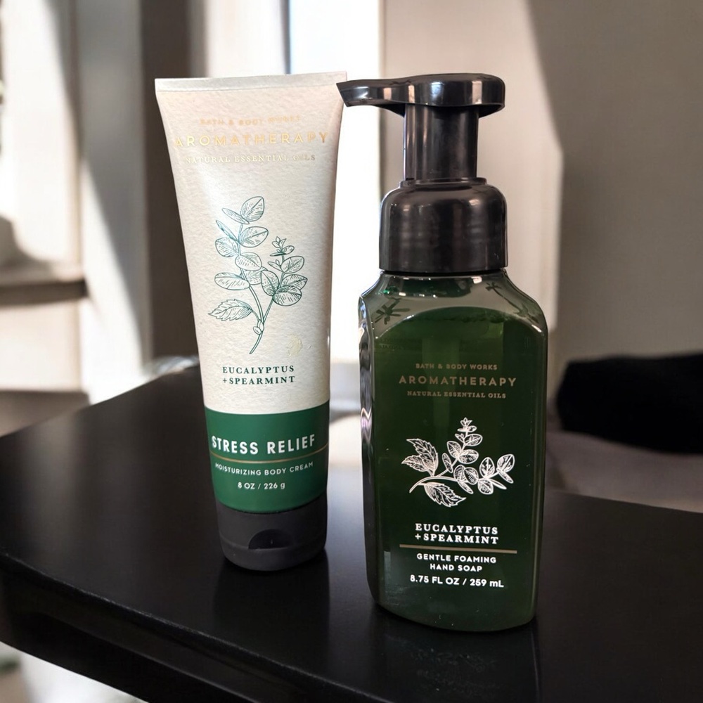 NWT Bath & Body Works Aromatherapy Gift Bag: Eucalyptus & Spearmint, Lotion Soap